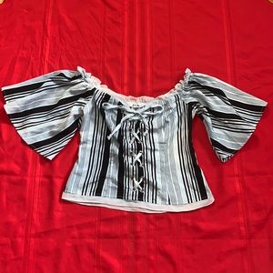 Striped Off Shoulder Blouse